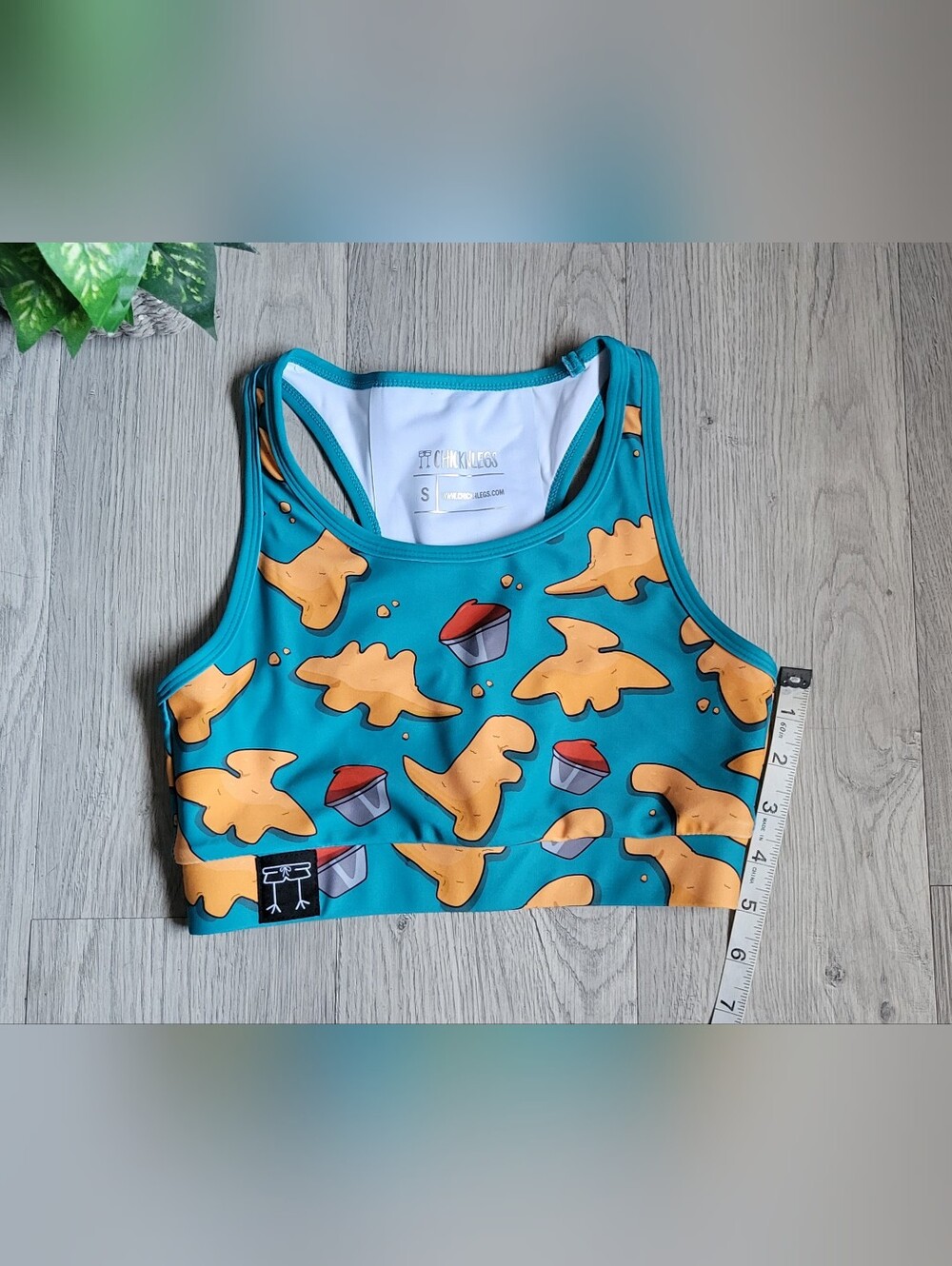 Chicknlegs Nuggets OG Teal & Brown Racerback Sports Bra, Women's Small - Picture 6 of 13